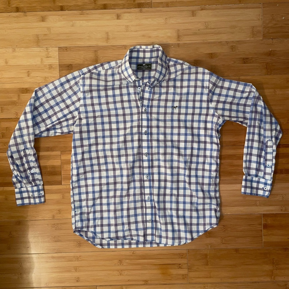Southern Point Co. Blue and White Checked Button Down - Size Small